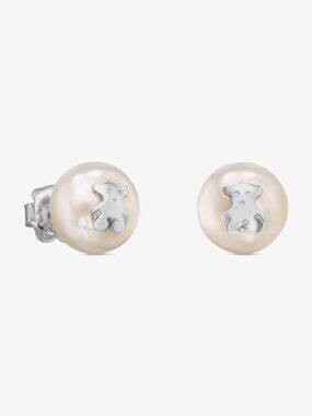 Tous Silver Pearl Studs Gold Balls Clip Turquoise Silver Bear Button Earrings